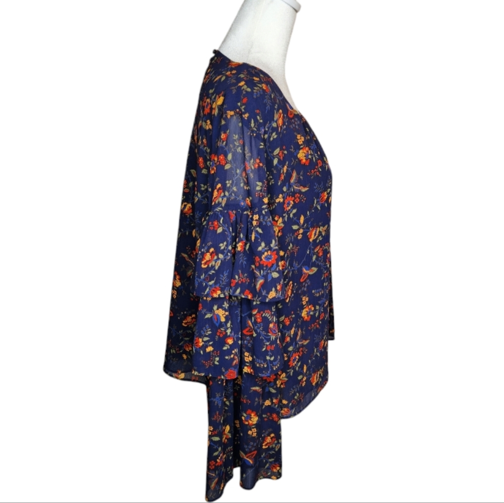 Madewell Climbing Vine Floral Tiered Sleeve Top Size XL - Picture 2 of 8